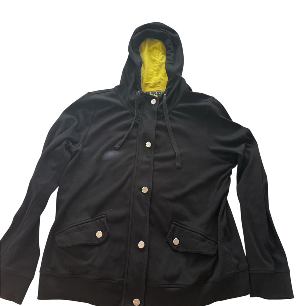 LRL Lauren Active Ralph Lauren Vintage Black Sweatshirt Jacket XL